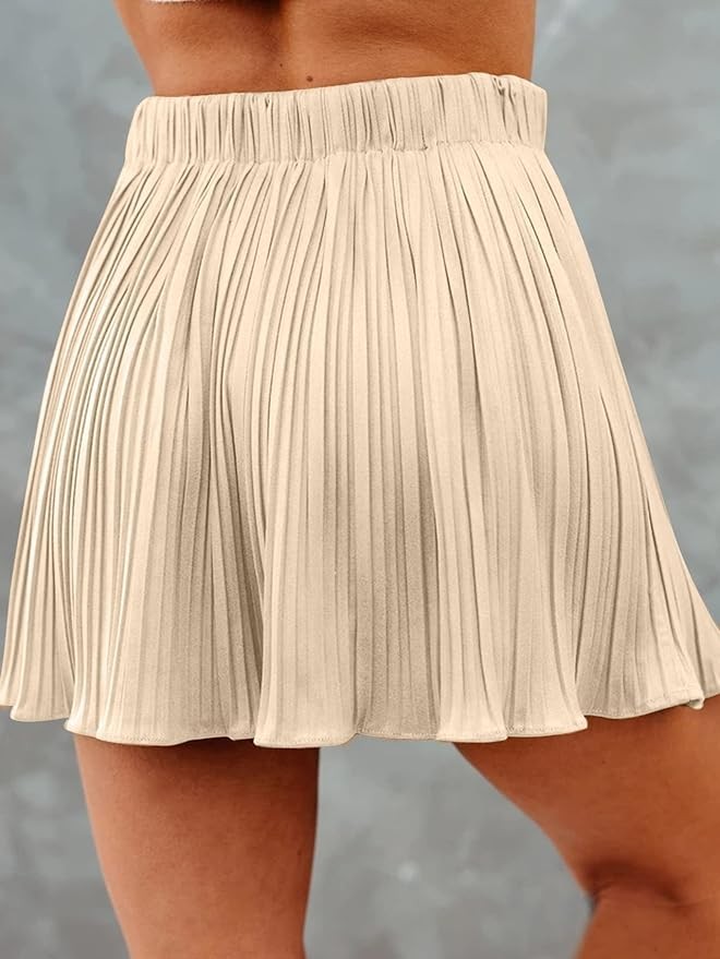 Avanova Women's High Waist Pleated Mini Skirt Flared Flowy A Line Tennis Skirts