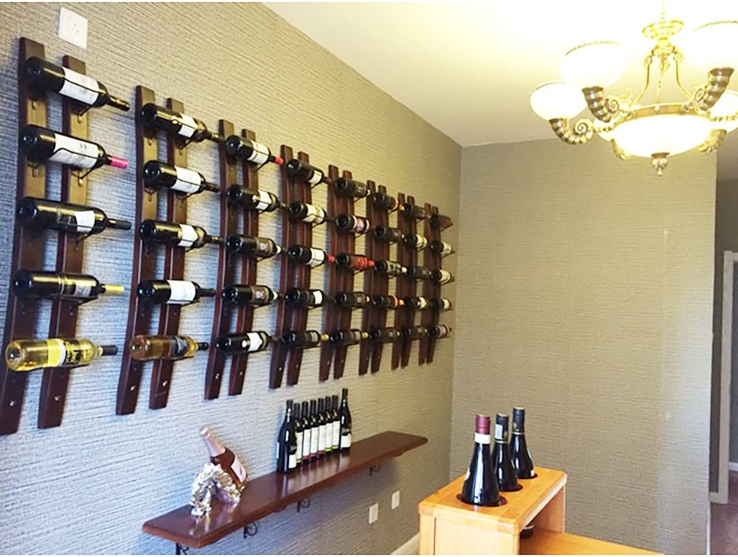 Wall Mounted Wine Racks Rustic Barrel Stave Hanging Wine Bottle Holder Wooden Wa