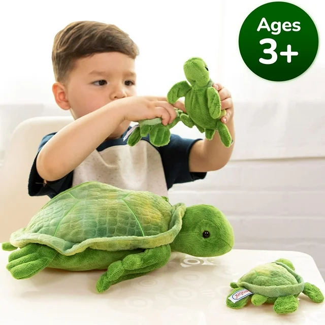 Prextex Plush Turtle with with 3 Little Plush Baby Turtles Zip in Plushies Collection Stuffed Animals Playset | Little Stuffed Animals, Plush Toys, Stuffed Animals for Babies