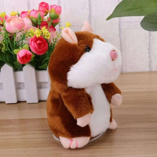 Heldig Talking Hamster Plush Toy Repeats Electronic Pets Toys for Baby KidsB