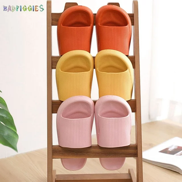BadPiggies Anti-Slip Shower Shoes Pillow Slippers Sandals for Women Men Comfy Cushioned Thick Sole House Slides