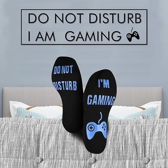 Nucinzua Birthday Gifts For Mens,Do Not Disturb Im Gaming Socks,Teen Boys Gifts Ideas,Fathers Day Funny Gifts For Dad Sons