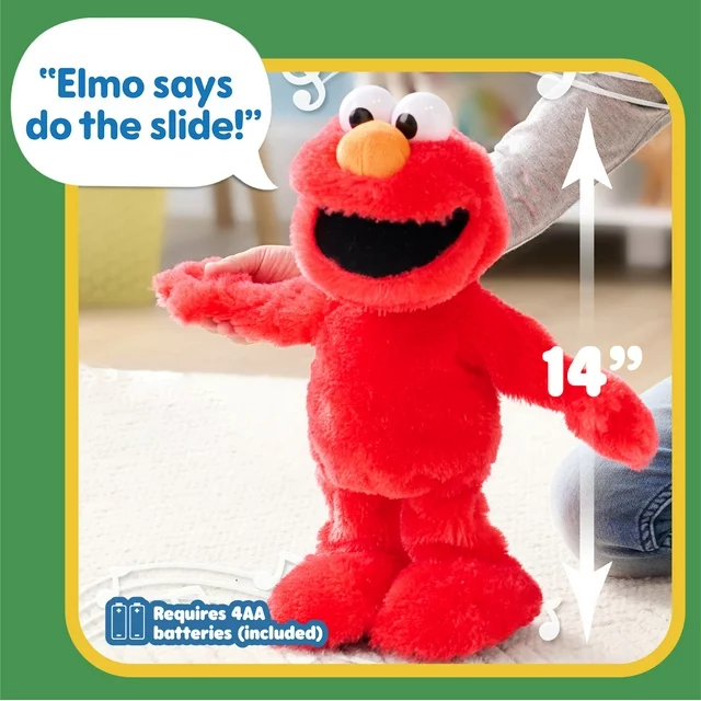 Sesame Street Elmo Slide Singing and Dancing 14-inch Plush, Kids Toys for Ages 2 up