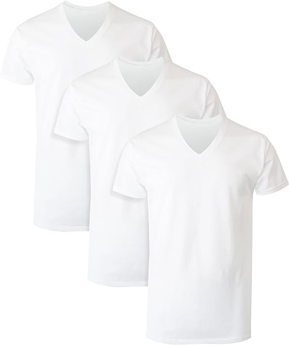 Hanes mens Comfortsoft V-Neck Tagless Tshirt 3 Pack