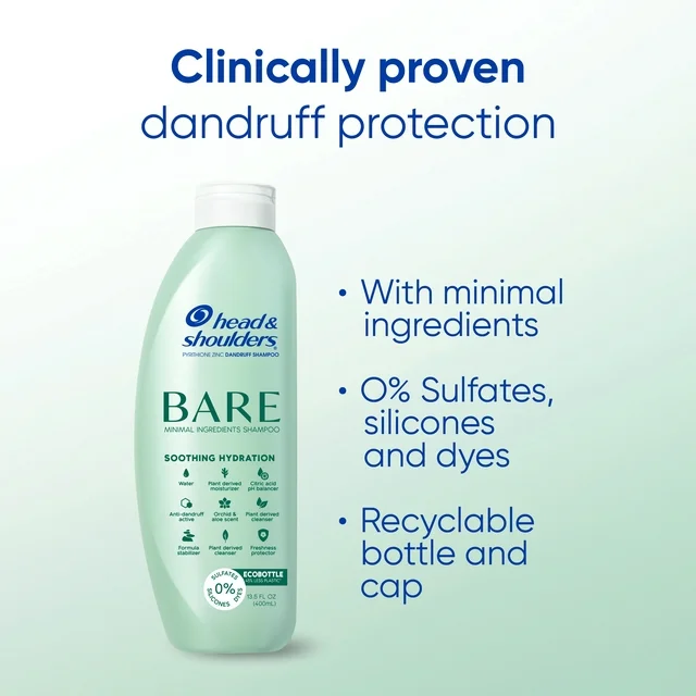 Head & Shoulders BARE Soothing Hydration Dandruff Shampoo, Anti-Dandruff, 13.5 oz