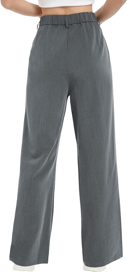Tapata Women Wide Leg Pants High Waisted Dress Trousers Casual Elastic Pockets Business Work Slacks