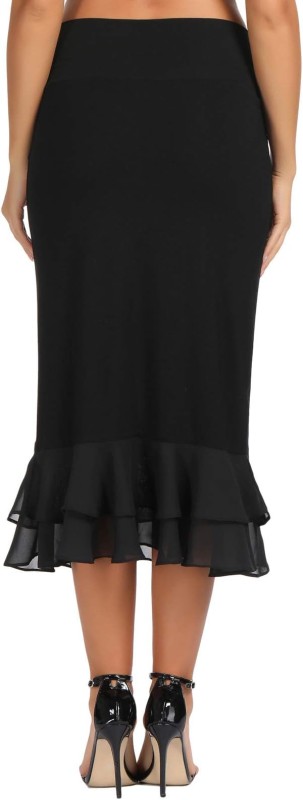 GRACE KARIN Women’s Knee Length Underskirt Ruffled Chiffon Dress Skirt Half Slip Extender S-XXL