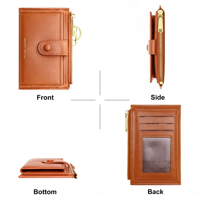 Badiya Women Slim Wallet And RFID Card Case with Zipper Coin Pouch