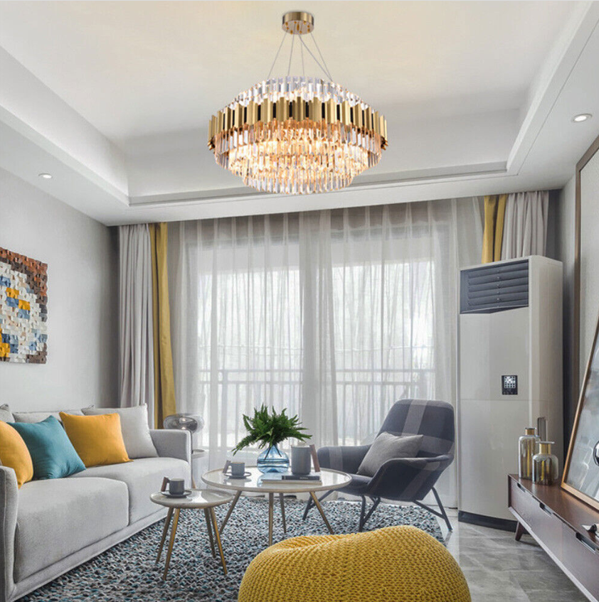 Ceiling Light LED Lights Gold K9 Crystal Chandelier Pendant Dining Bedroom