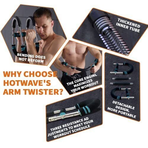 Ultimate Twister Arm Exerciser.Adjustable Chest ExpanderHome Workout Equipment