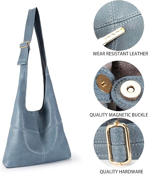 Montana West Hobo Bags Purse for Women Ultra Soft Foldable Shoulder Slouchy Handbags with Coin Purse