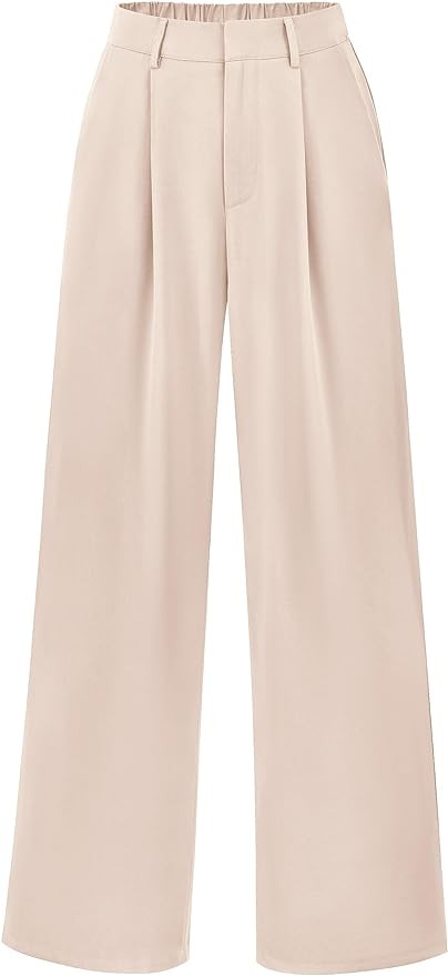 Pretty Garden Womens Causal Wide Leg Pants High Elastic Waisted Long Work Office Suit Pants