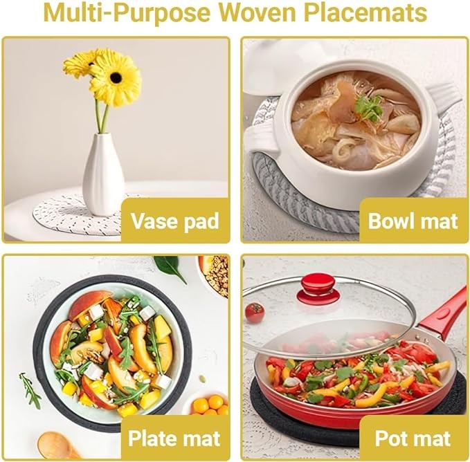 Trivets for Hot Dishes, Hot Pads for Kitchen, 7'' Trivets for Hot Pots and Pans, Pot Holders for Kitchen, Pot Holders Heat Resistant 4-Pcs, Trivets for Table, Kitchen Essentials for New Home