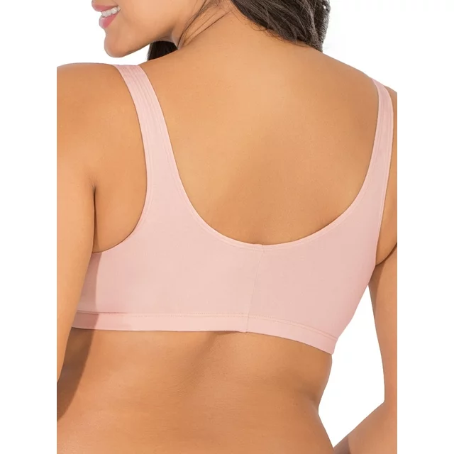Fruit of The Loom Women's Comfort Front Close Cotton Sports Bra, 2 Pack