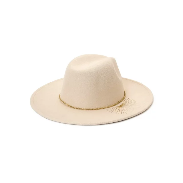 No Boundaries Women's Embroidered Fedora Hat Black